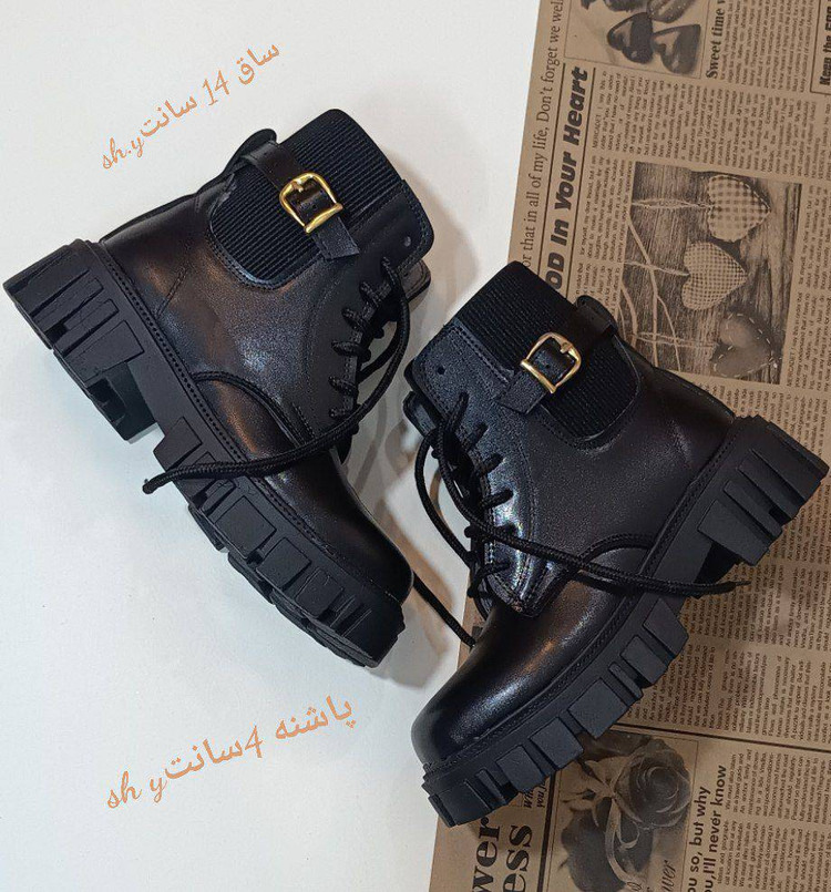 نیم بوت مدل آگ شیک و زیبا سایز 37تا40 رنگ مشکی